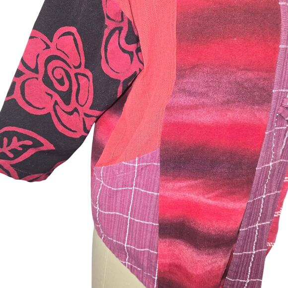 Wild Woman of Chico CA S/M Handmade Patchwork Kimono Jacket Boho Artsy Eclectic - Picture 3 of 8